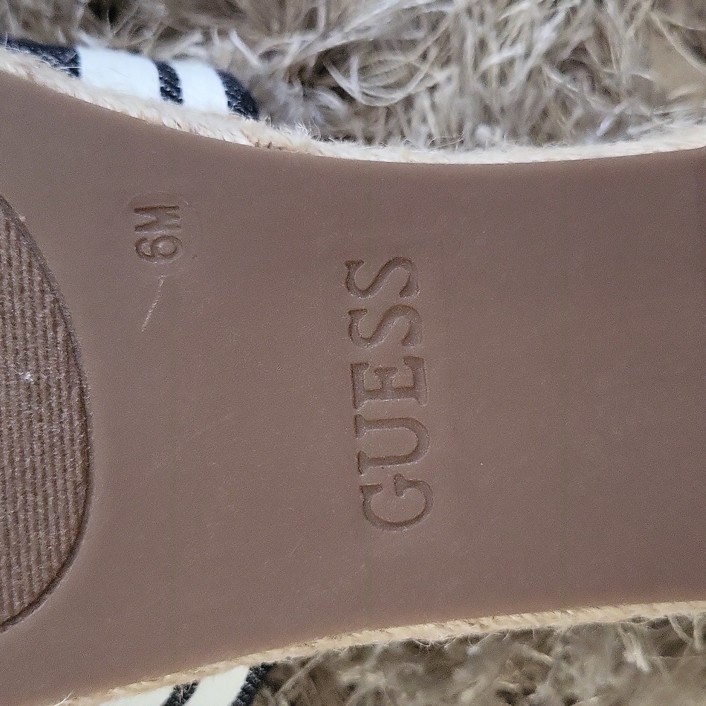 GUESS Women's Black and White Slide Sandals - Picture 4 of 5